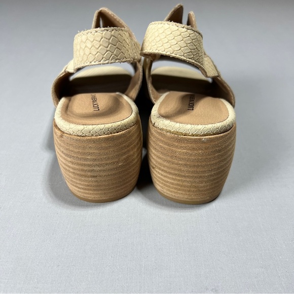 Lucky Brand Warm Sand Women's Jaila Block-Heel Slingback Shooties Size 10 - Picture 8 of 11